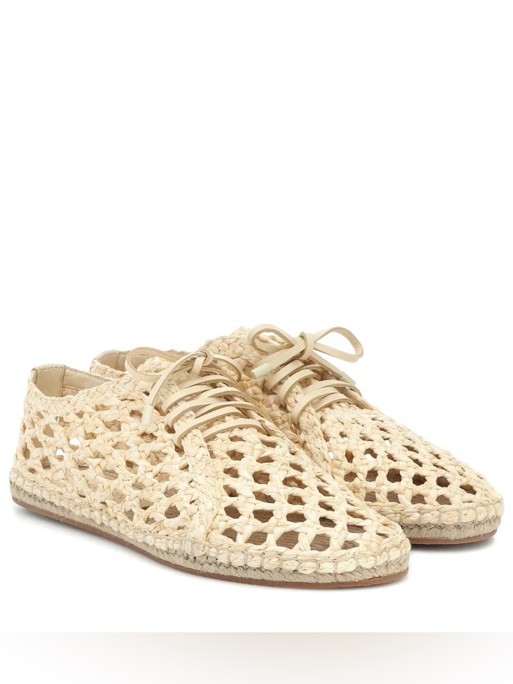 Zimmermann Straw Woven Espadrille Lace-Up Flats - Size 39